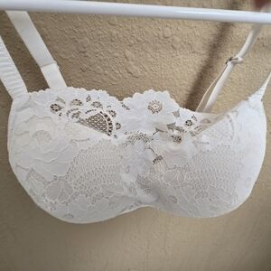 Soma White Floral Lace Bra